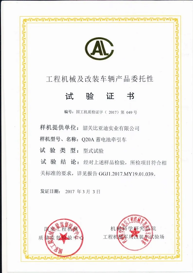Q20A type test certificate