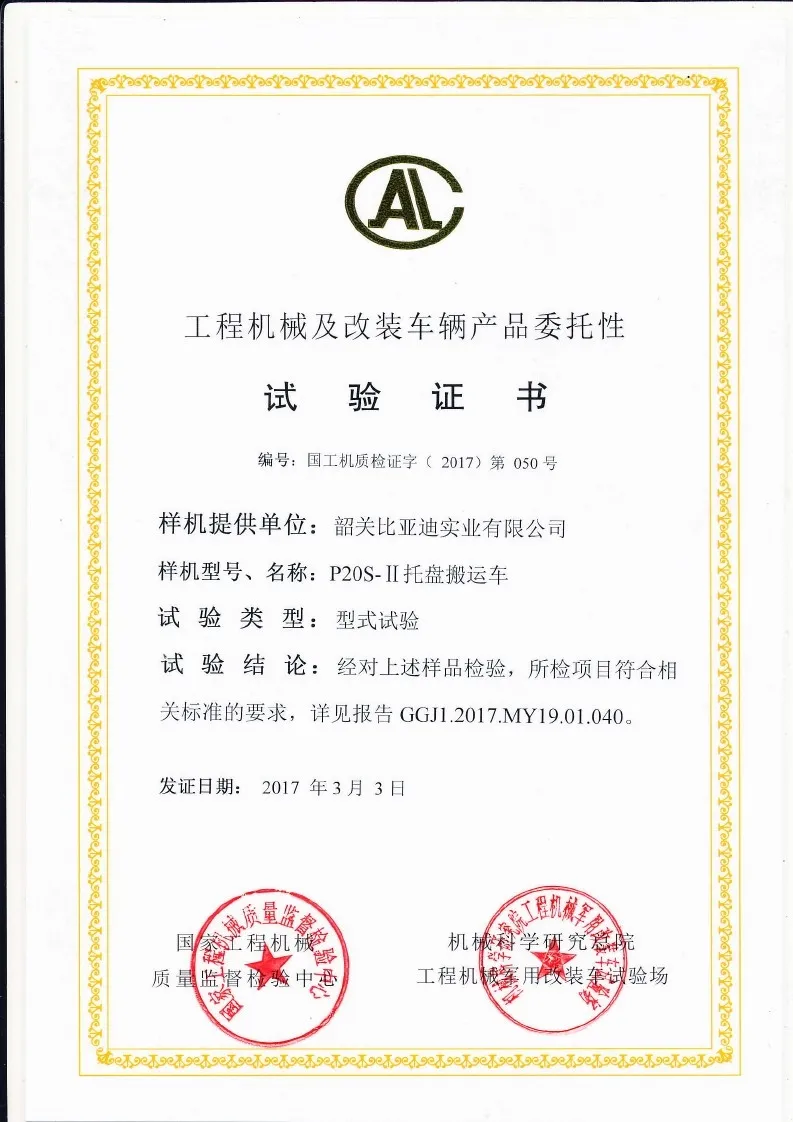 P20S-2 type test certificate