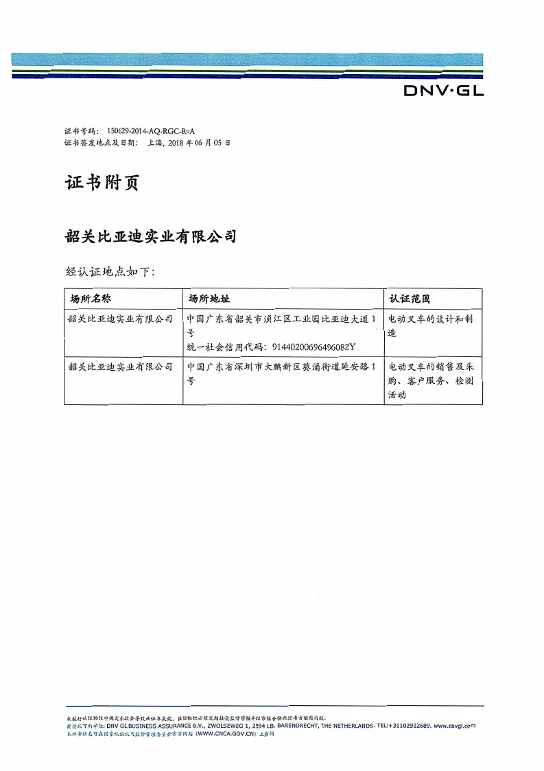 Management System Certification - ISO9001:2015GBT19001-2016 (Chinese version)